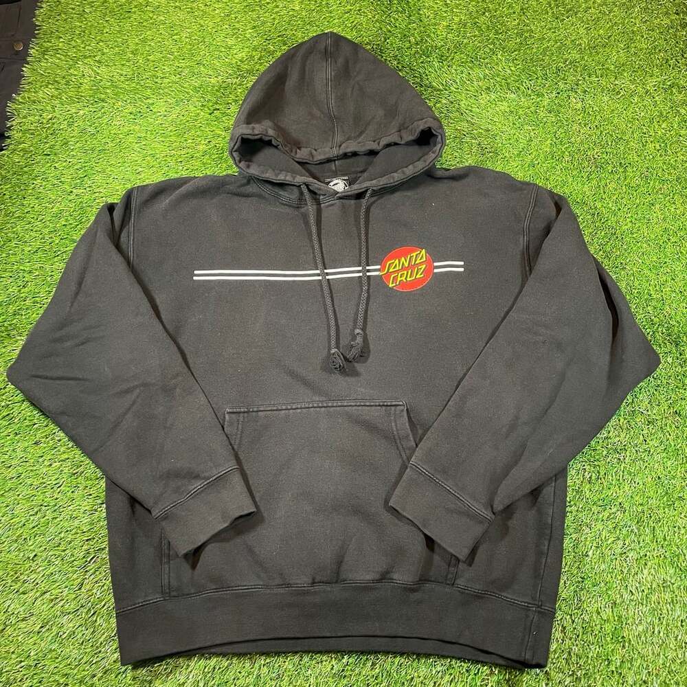 Santa Cruz Classic Dot Pullover Hoodie Black Graphic Sweatshirt